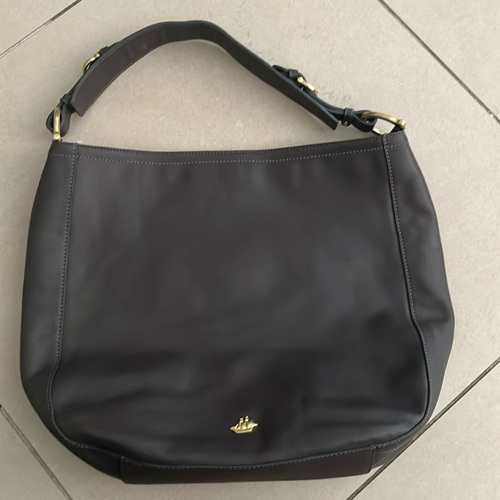 Brahmin Dark Brown Leather Hobo with Gold Hardware